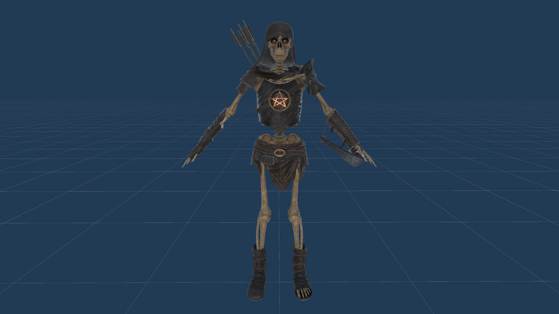Skeleton 07 Archer Low-poly 3D model_17