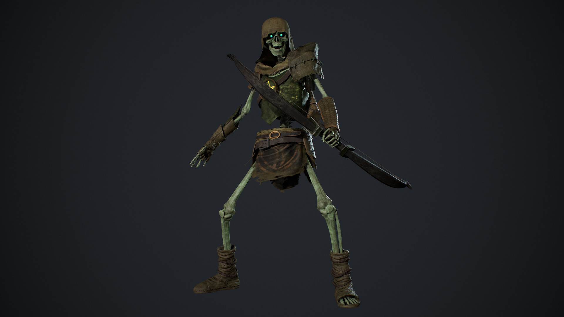 Skeleton 07 Archer Low-poly 3D model_12