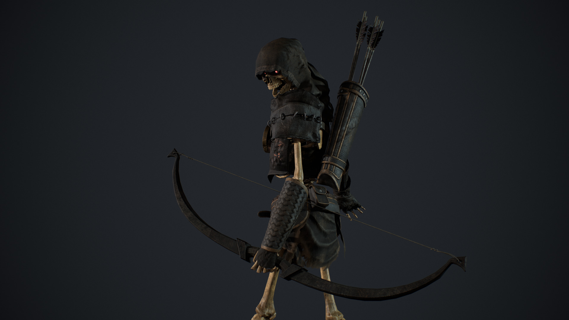 Skeleton 07 Archer Low-poly 3D model_11