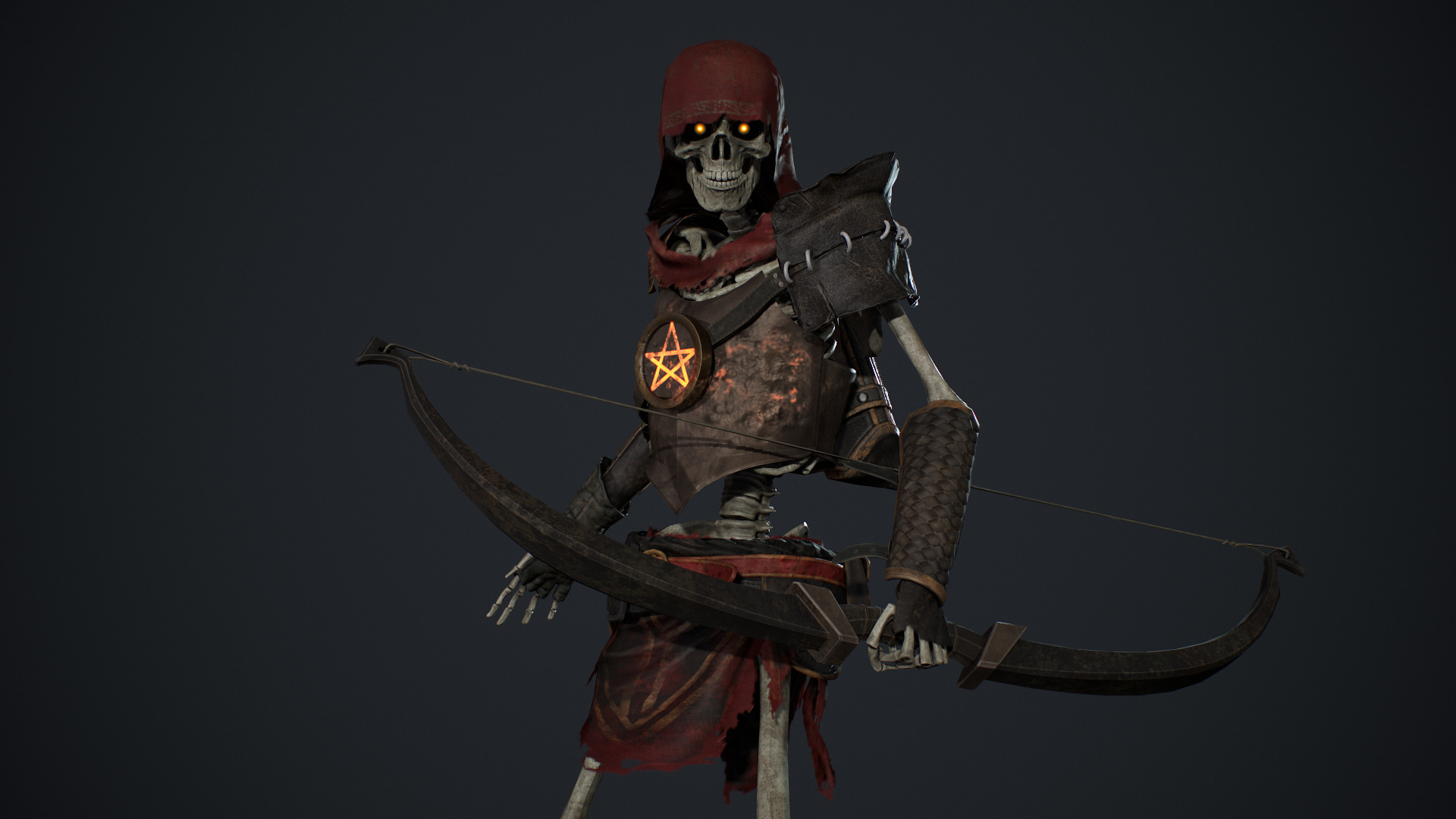 Skeleton 07 Archer Low-poly 3D model_8