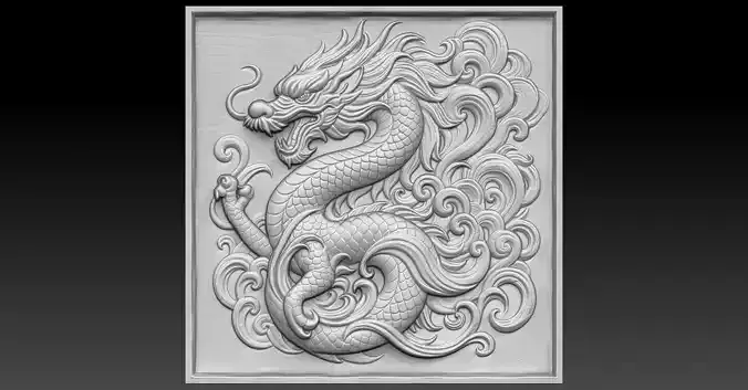 5 Dragon CNC Relief Model