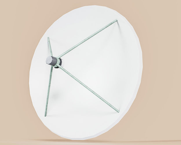 Exterior Wall Antenna Dish Type B Low-poly 3D model