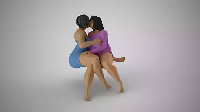 Girls Hugging Somewhere