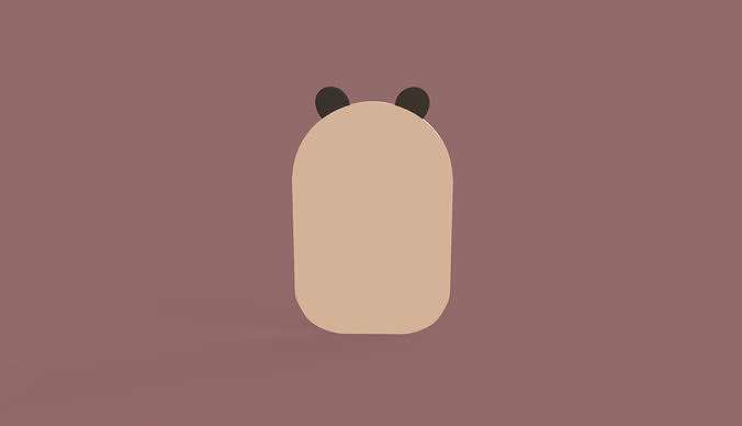 Cartoon Panda Frame  Low-poly 3D model 4