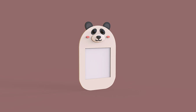 Cartoon Panda Frame  Low-poly 3D model 3