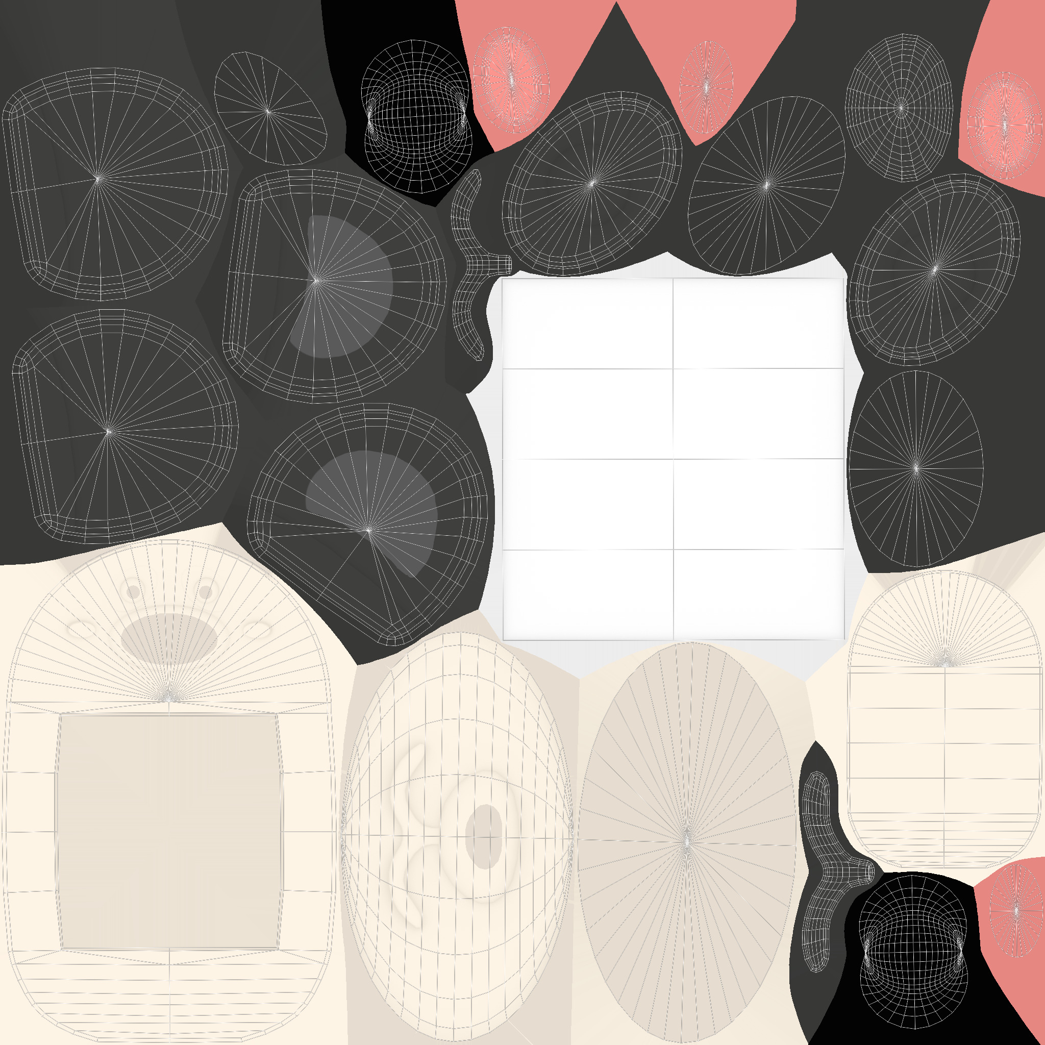 Cartoon Panda Frame Low-poly 3D model_7