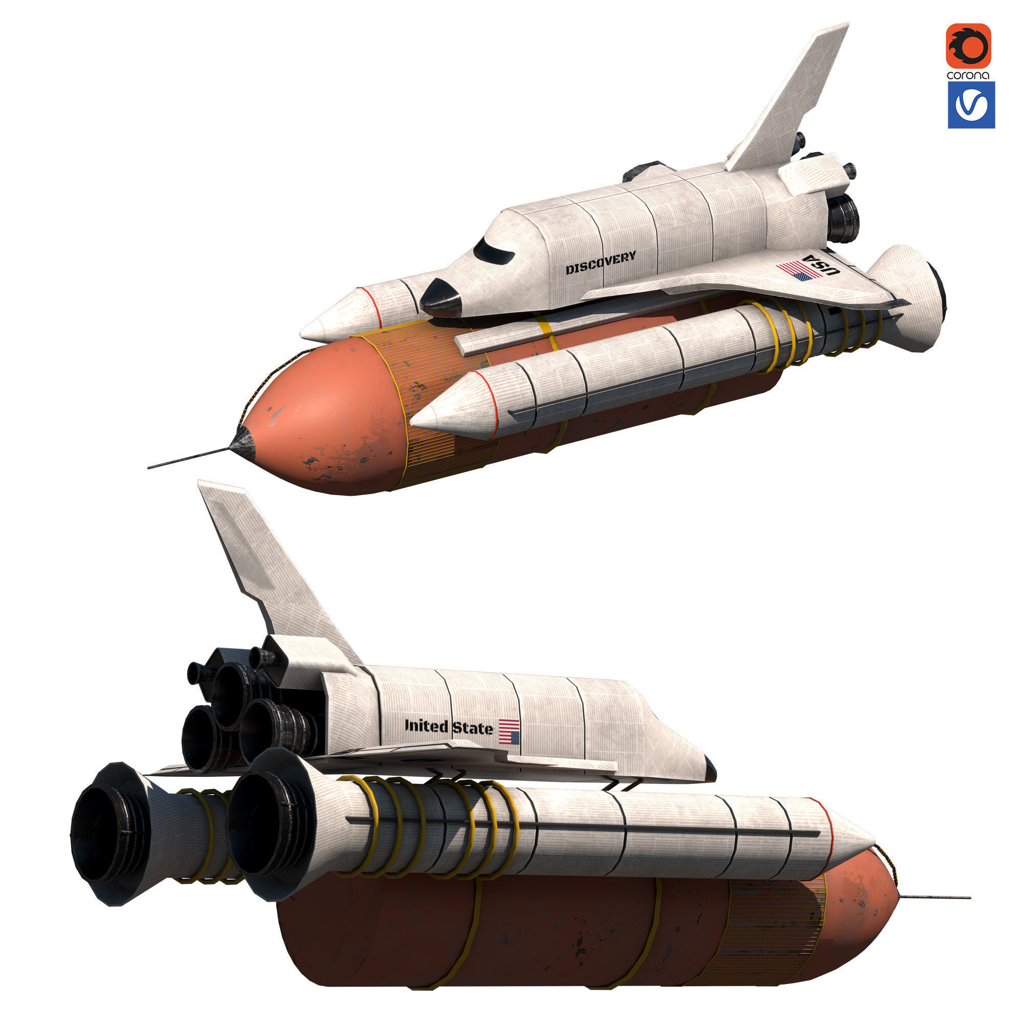 space shuttle Free low-poly 3D model_1