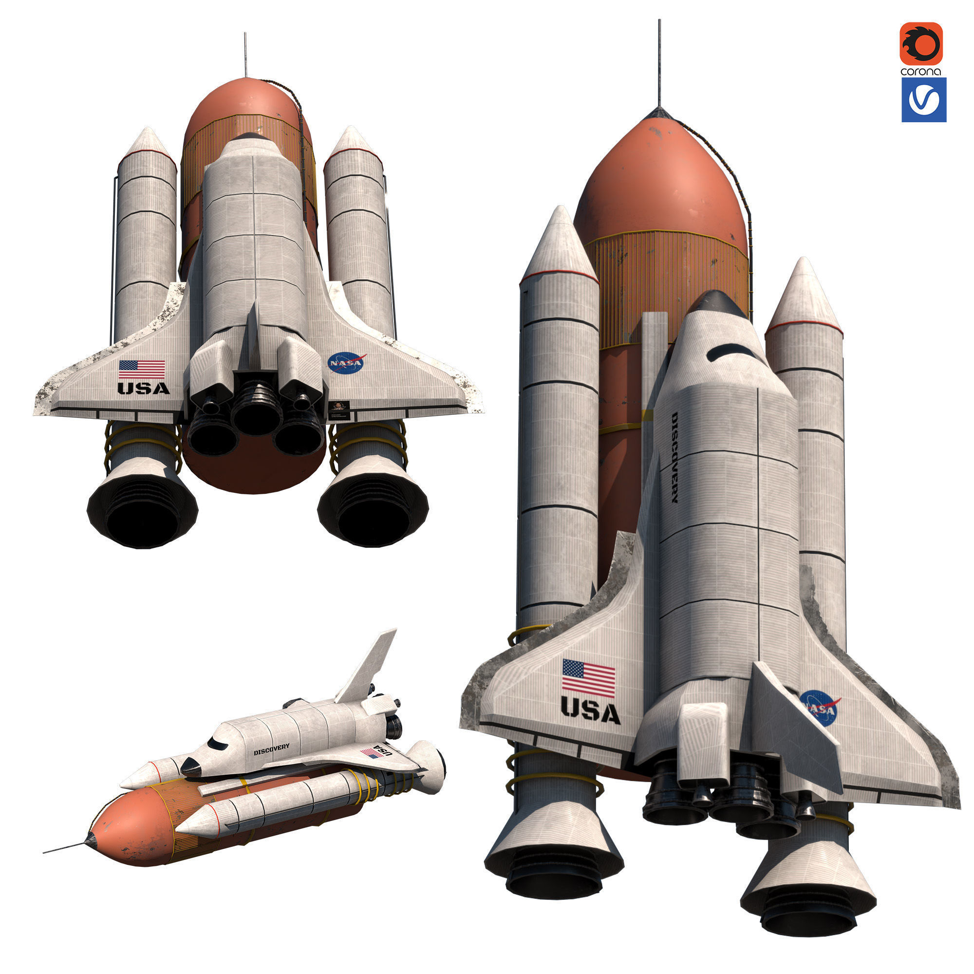 space shuttle Free low-poly 3D model_4