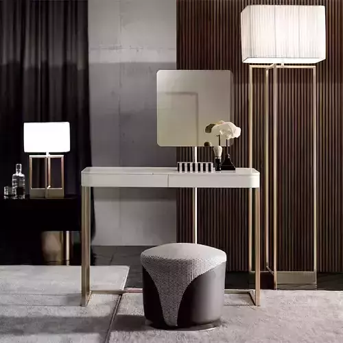 Diogene Modern Floor and Table Lamp Set 3D Model 3D model