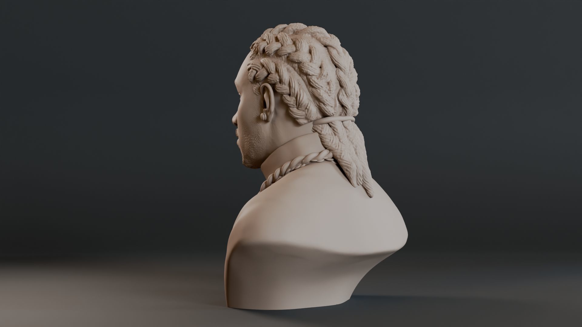 Future Bust Sculpture 3D print model_9