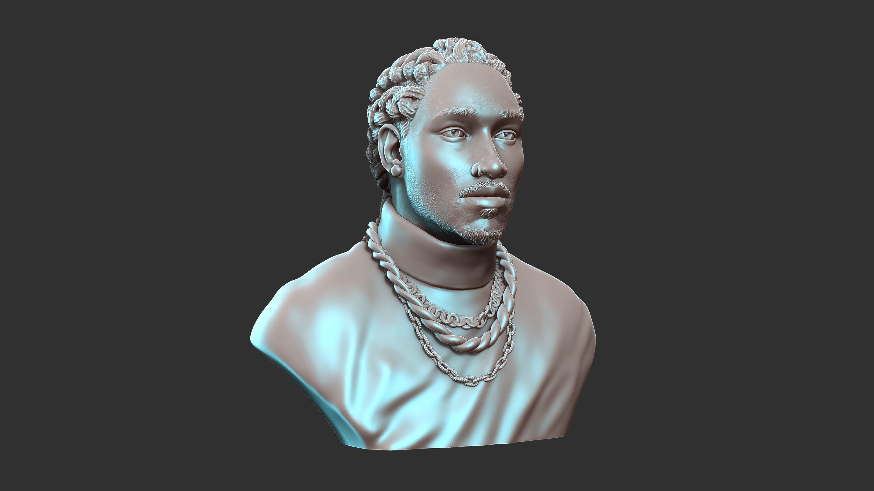 Future Bust Sculpture 3D print model_14