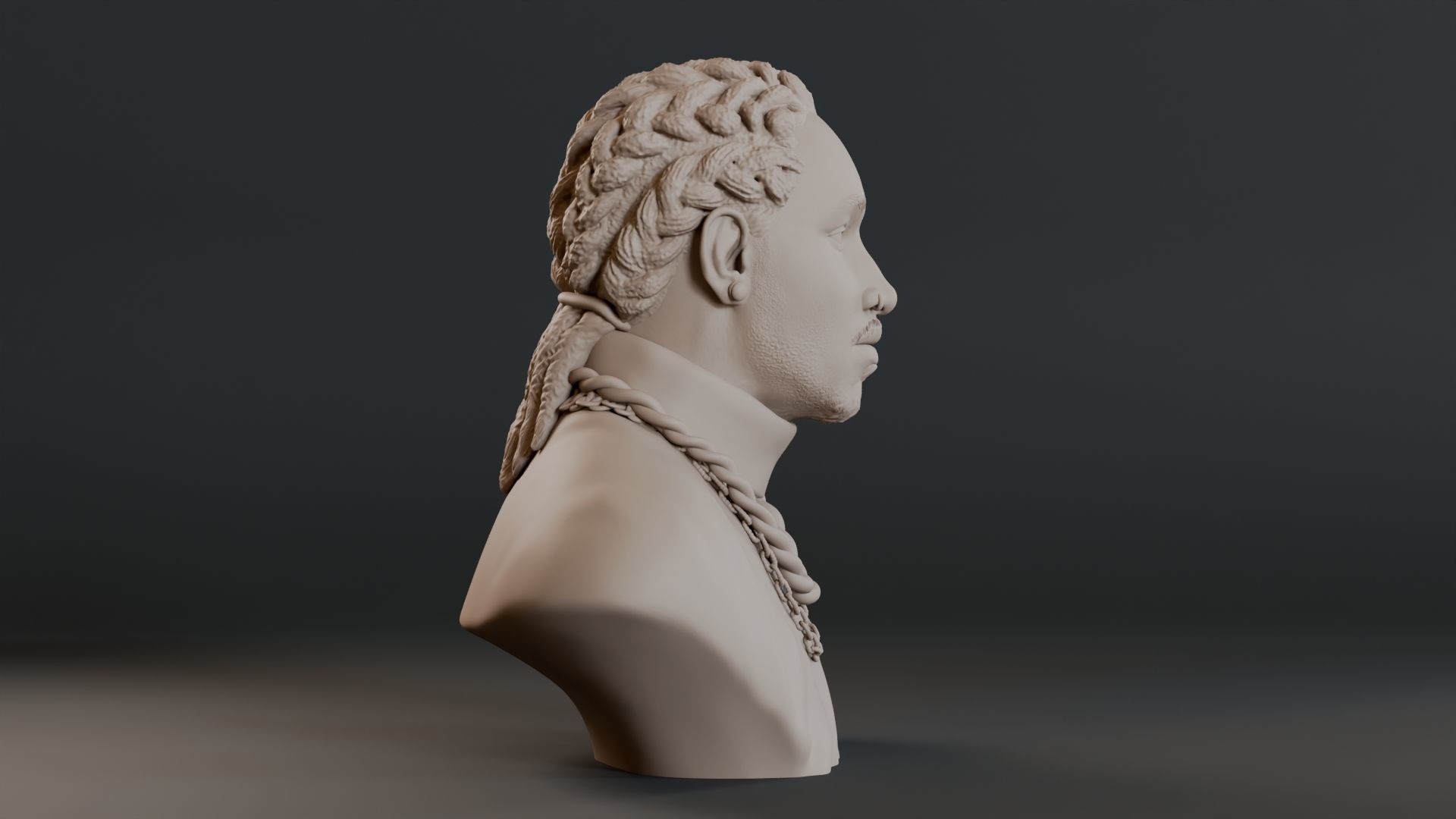 Future Bust Sculpture 3D print model_4