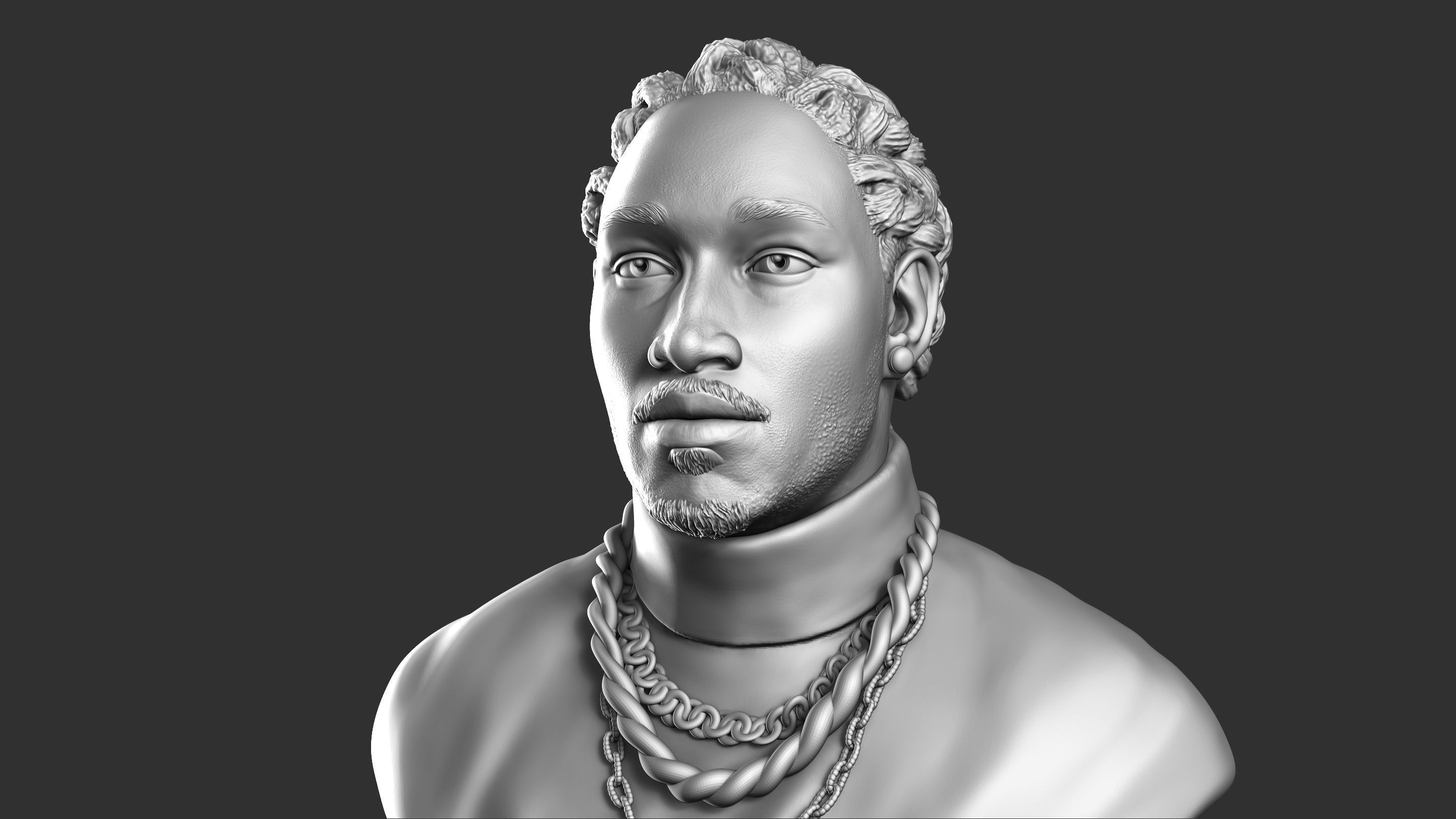 Future Bust Sculpture 3D print model_16