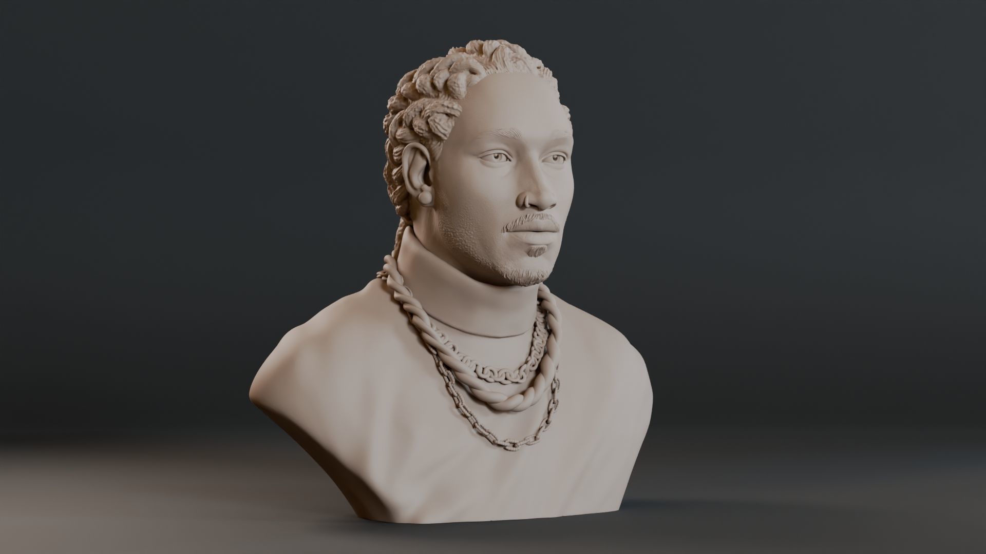 Future Bust Sculpture 3D print model_2