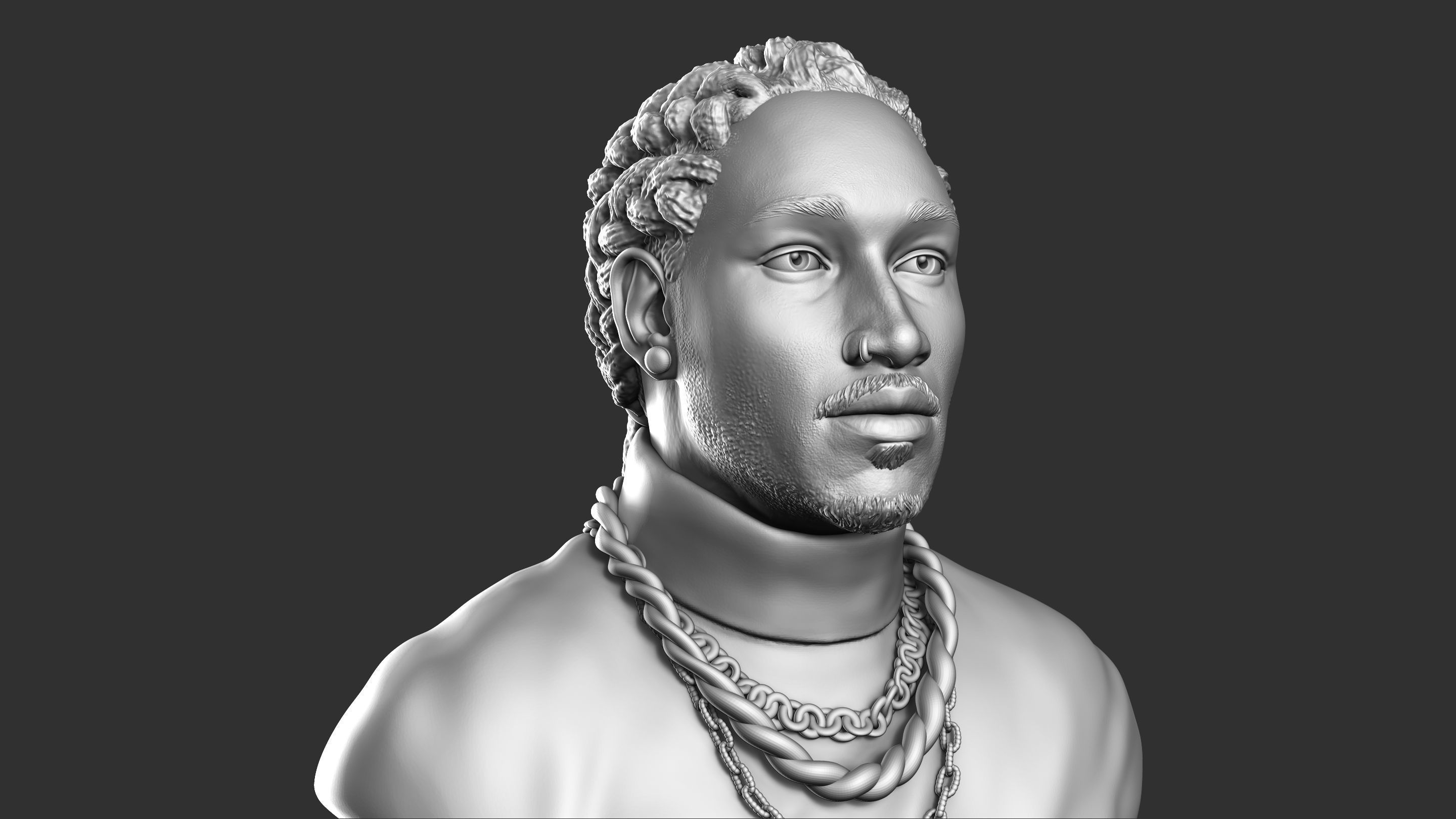 Future Bust Sculpture 3D print model_17