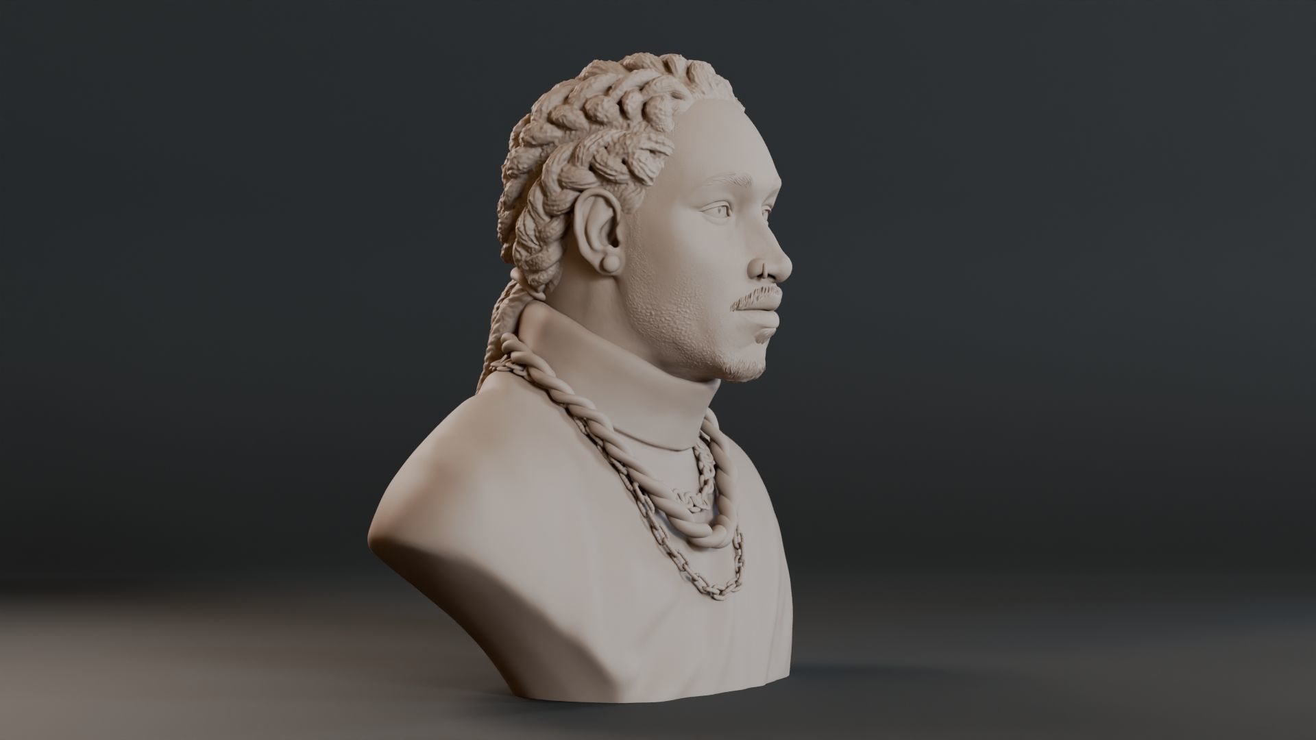 Future Bust Sculpture 3D print model_3