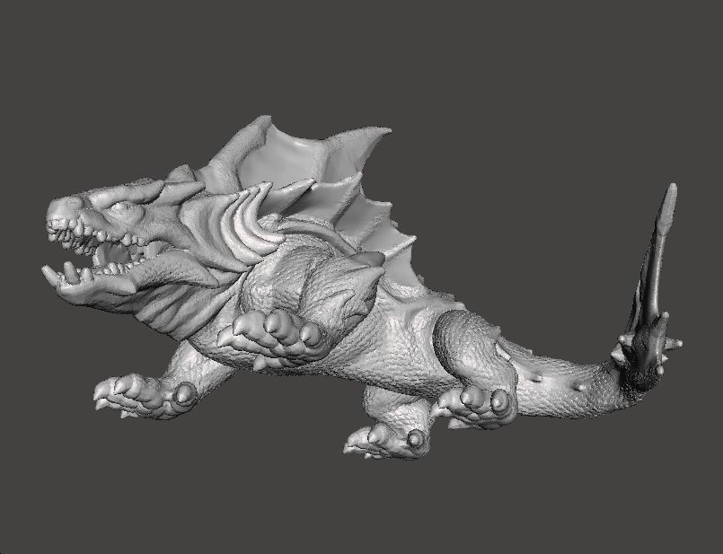 DRAGON SHARK MINIATURE MODEL FIGURE FOR FANTASY GAMES RPG DND 3D print model_10