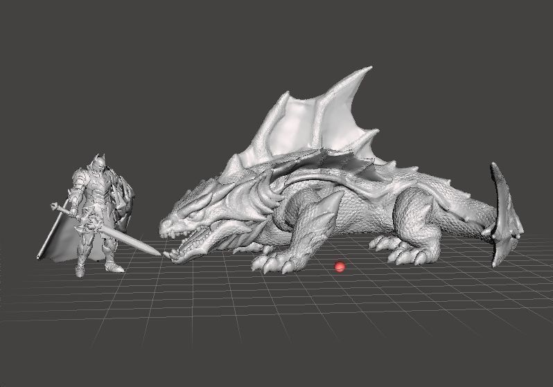 DRAGON SHARK MINIATURE MODEL FIGURE FOR FANTASY GAMES RPG DND 3D print model_1
