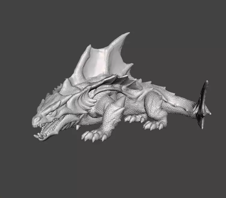 DRAGON SHARK MINIATURE MODEL FIGURE FOR FANTASY GAMES RPG DND 3D print model_0