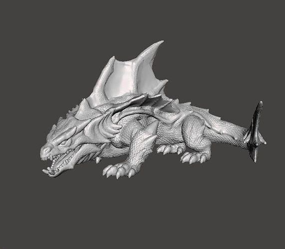 DRAGON SHARK MINIATURE MODEL FIGURE FOR FANTASY GAMES RPG DND 3D print model