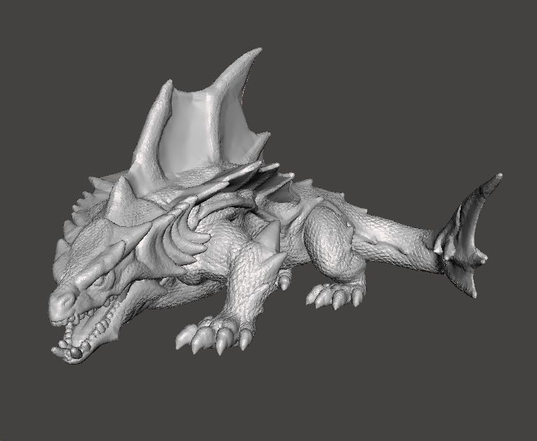 DRAGON SHARK MINIATURE MODEL FIGURE FOR FANTASY GAMES RPG DND 3D print model_2