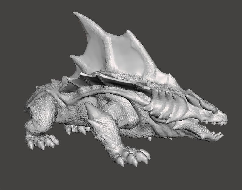 DRAGON SHARK MINIATURE MODEL FIGURE FOR FANTASY GAMES RPG DND 3D print model_6