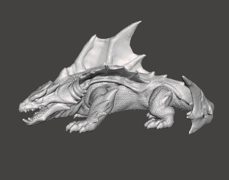 DRAGON SHARK MINIATURE MODEL FIGURE FOR FANTASY GAMES RPG DND 3D print model_3