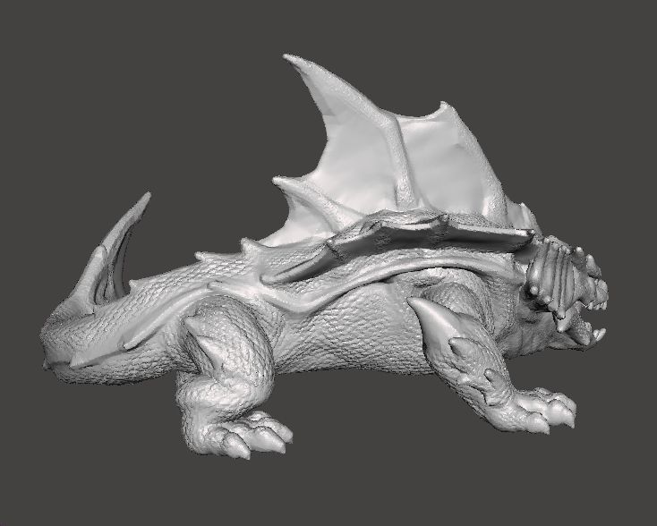 DRAGON SHARK MINIATURE MODEL FIGURE FOR FANTASY GAMES RPG DND 3D print model_7