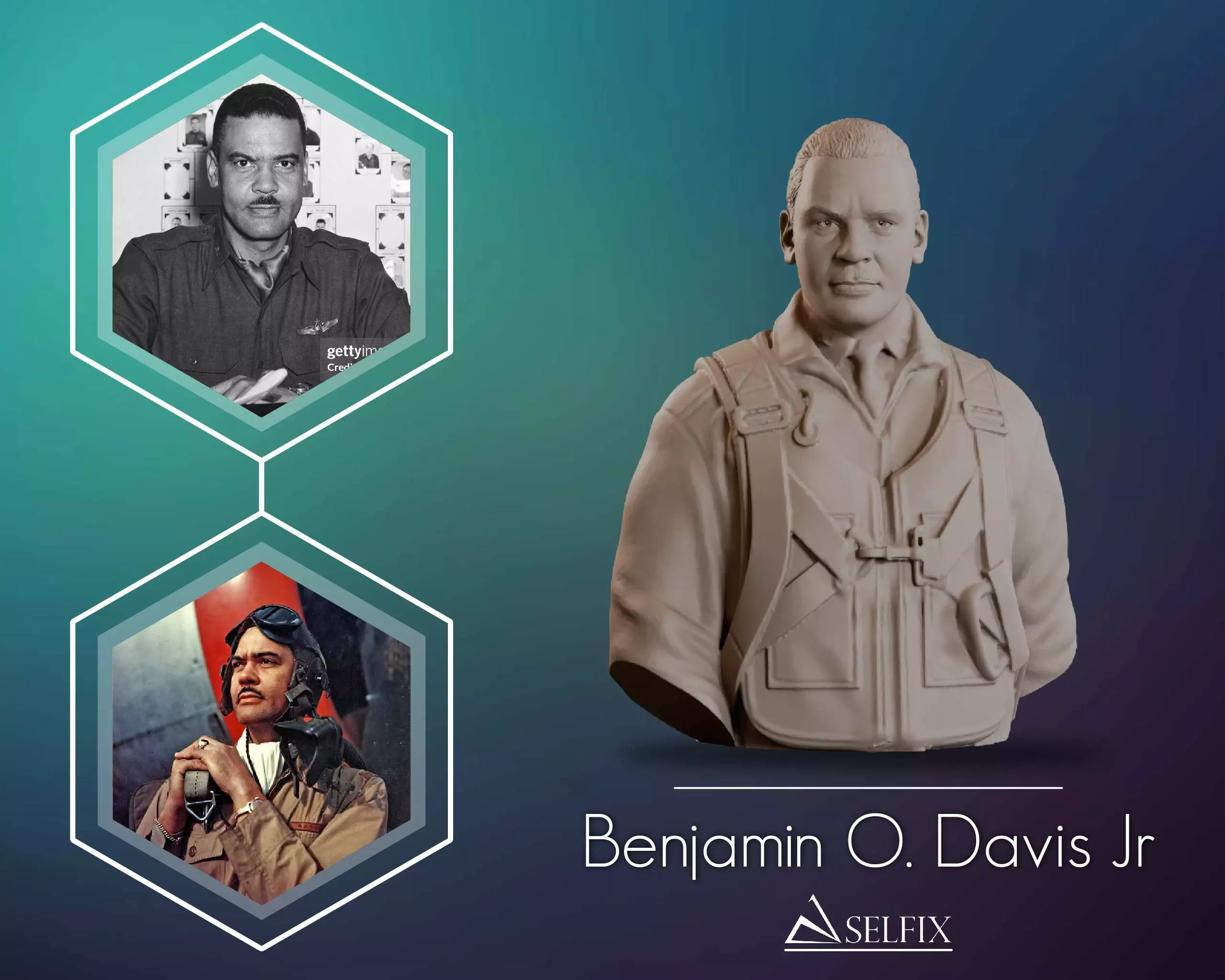 Benjamin Davis Bust Sculpture 3D print model