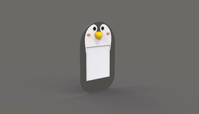 Cartoon Penguin Frame Low-poly 3D model 2