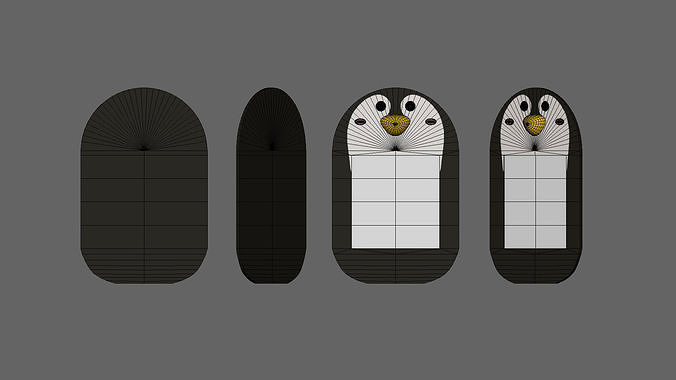 Cartoon Penguin Frame Low-poly 3D model 6