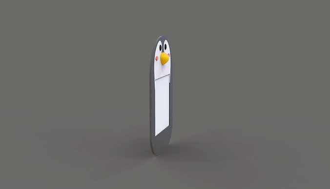 Cartoon Penguin Frame Low-poly 3D model 3