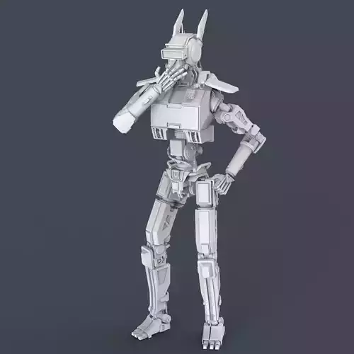 Chappie with his hand on his chin