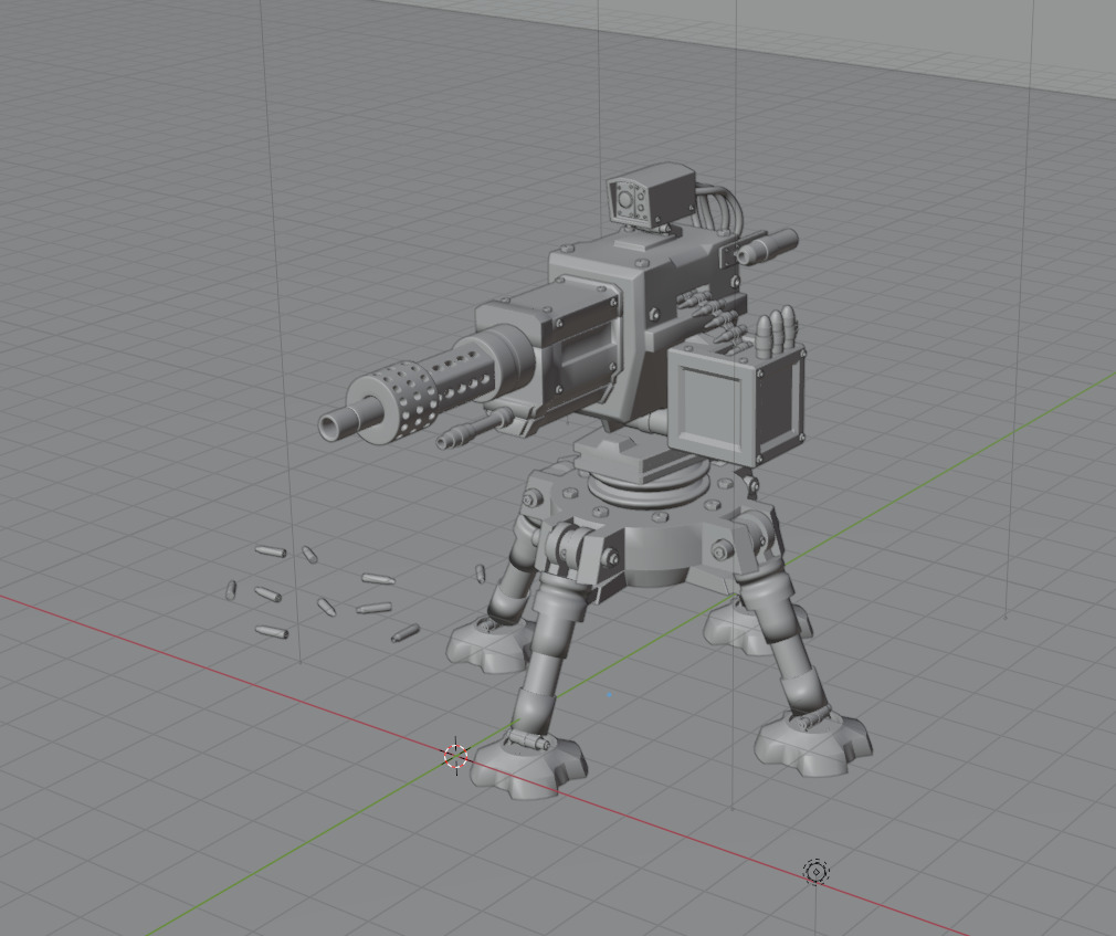 Automatic turret 3D model_1