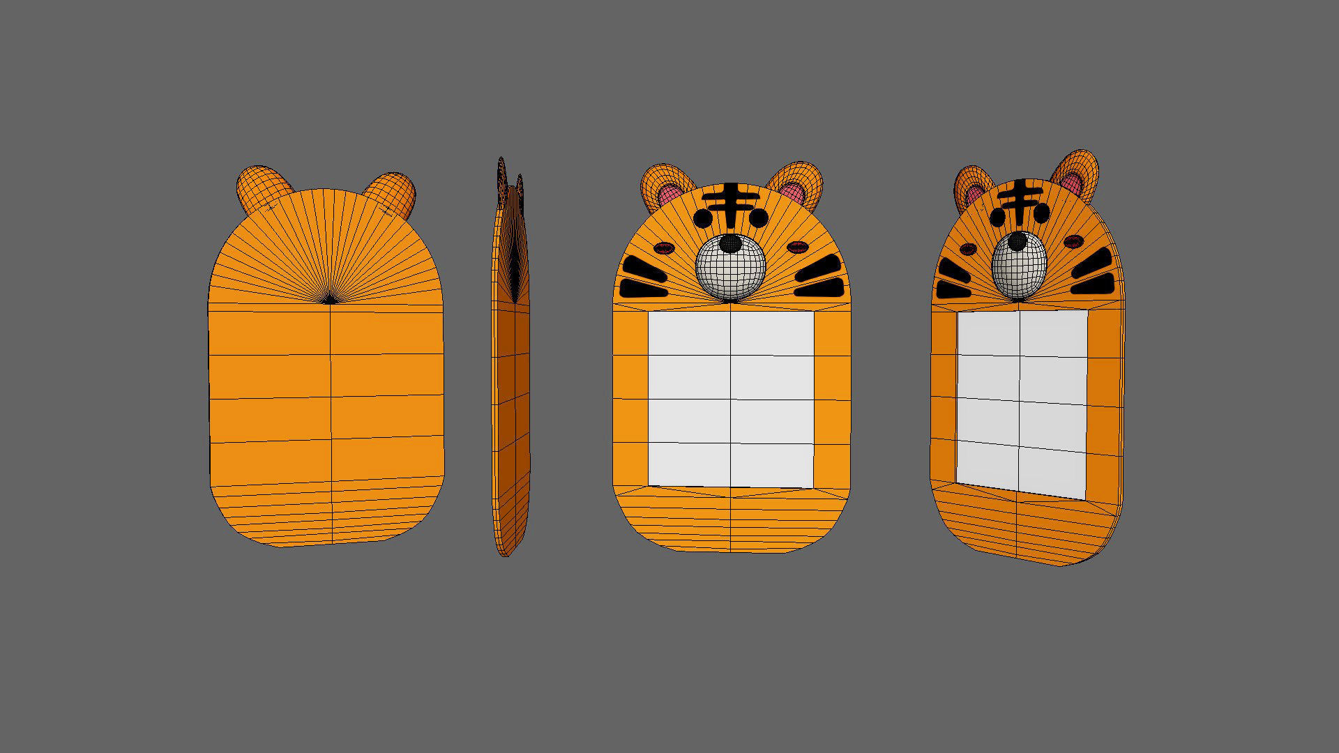 Cartoon Tiger Frame Low-poly 3D model_6