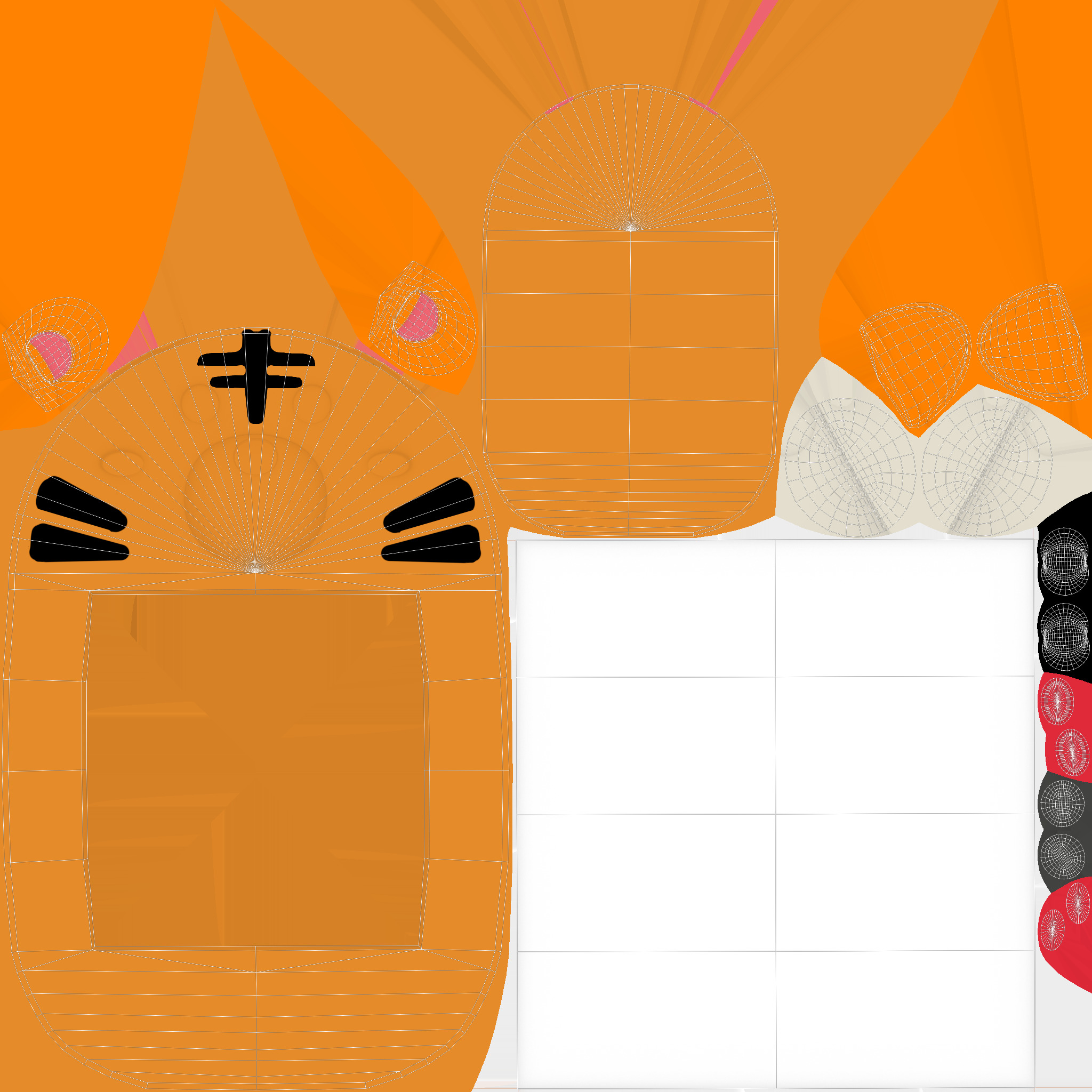 Cartoon Tiger Frame Low-poly 3D model_7