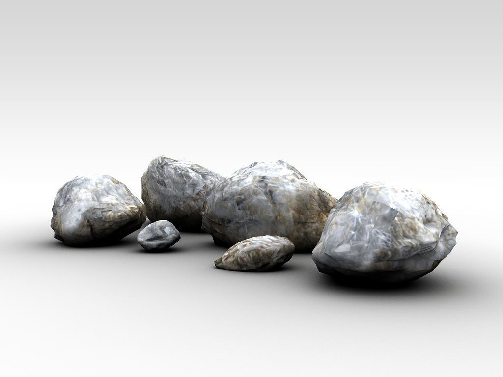 Detailed rocks collection Low-poly 3D model_10