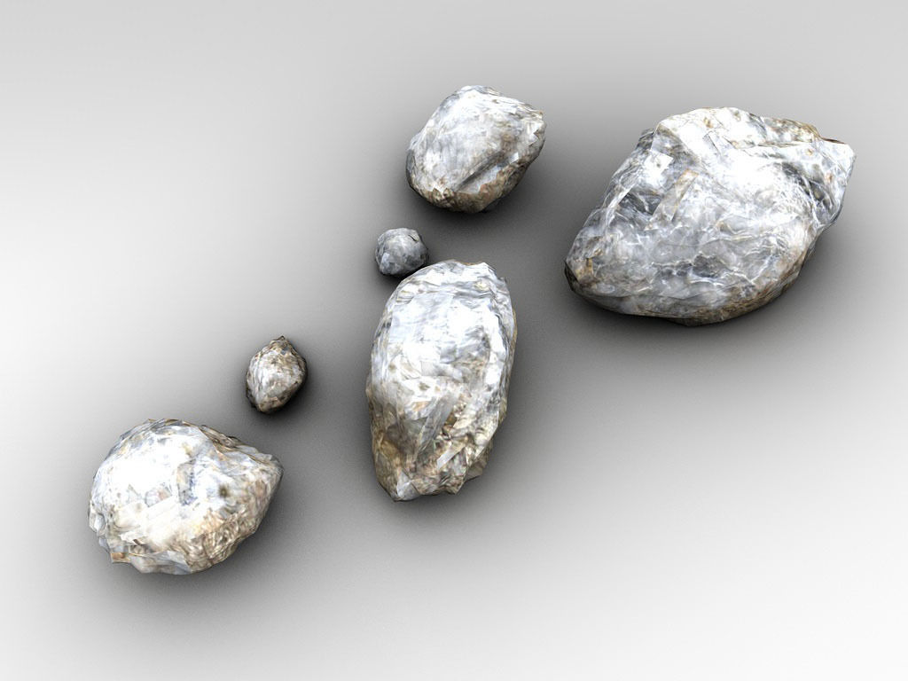 Detailed rocks collection Low-poly 3D model_8