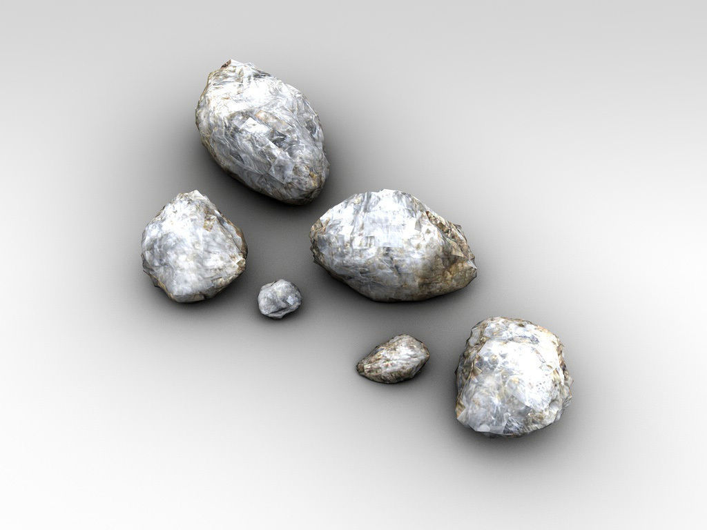 Detailed rocks collection Low-poly 3D model_9