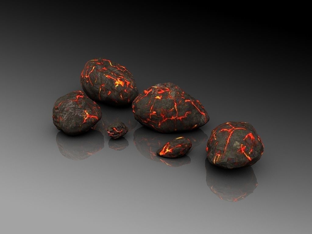 Detailed rocks collection Low-poly 3D model_5