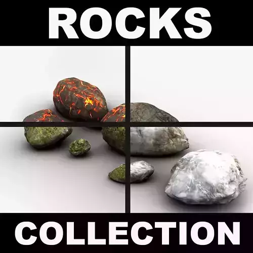 Detailed rocks collection Low-poly 3D model