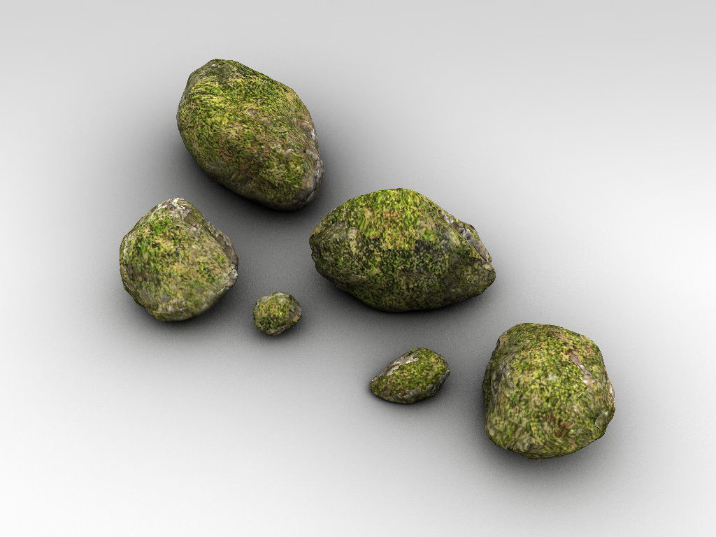 Detailed rocks collection Low-poly 3D model_11
