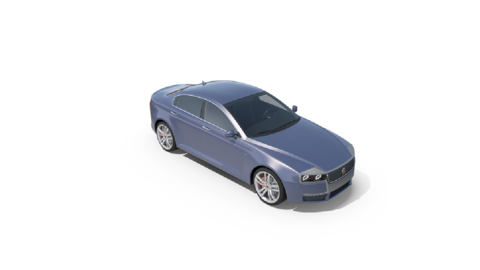 Low-Poly Sedan Car  Low-poly 3D model_3