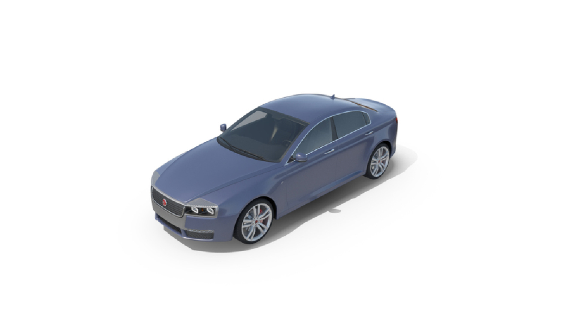 Low-Poly Sedan Car  Low-poly 3D model_4