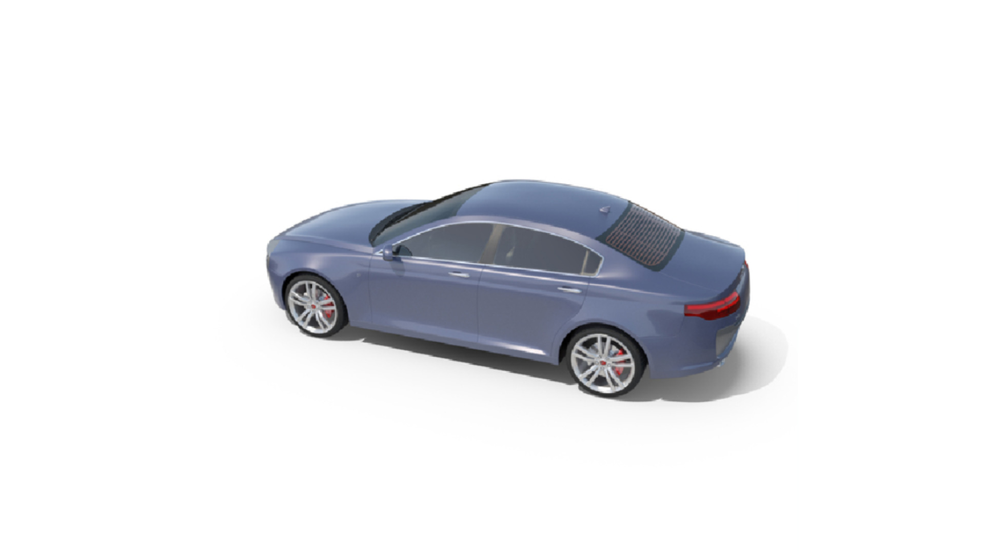 Low-Poly Sedan Car  Low-poly 3D model_2