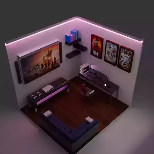 The Gaming Room  Low-poly 3D model