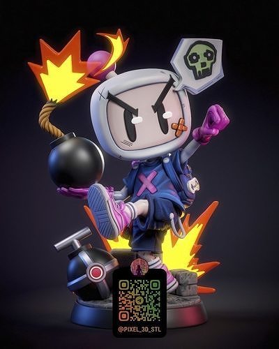  Bomberman Low-poly 3D model