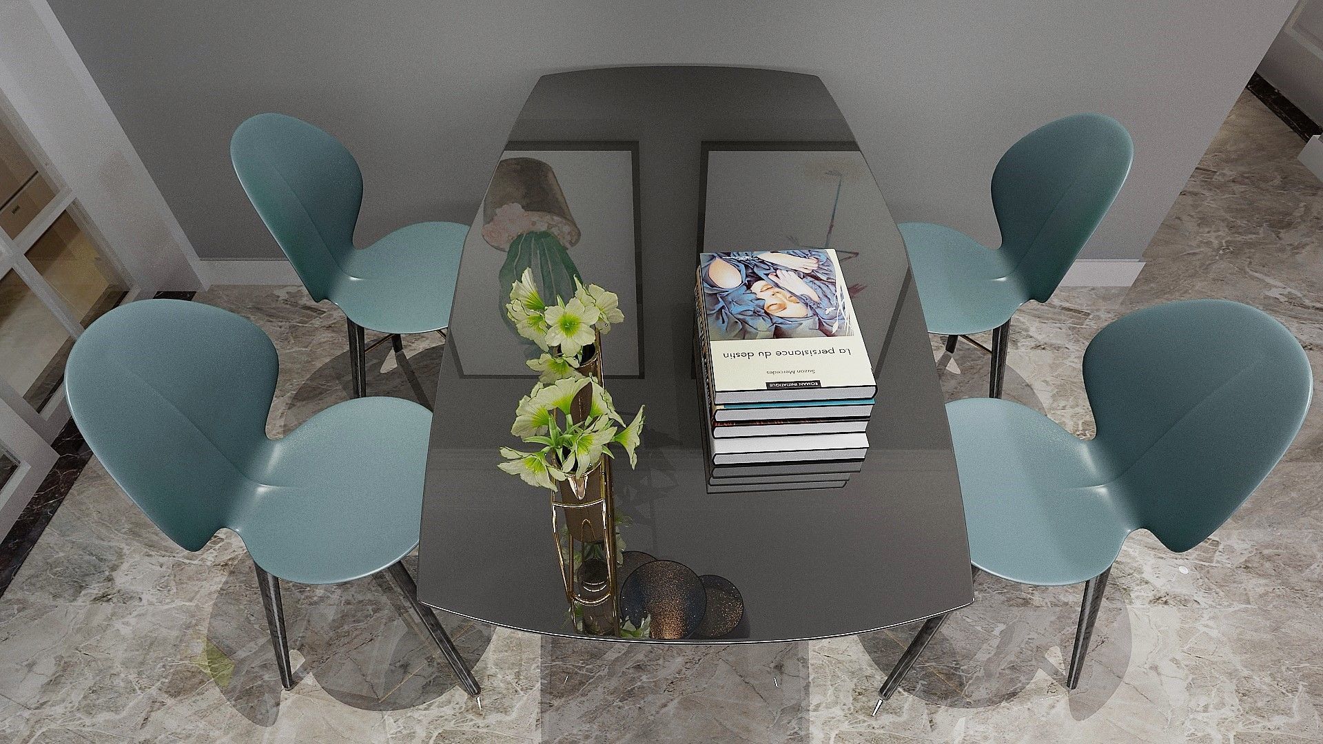 Living and Dining Room Combo Design 3D model_11