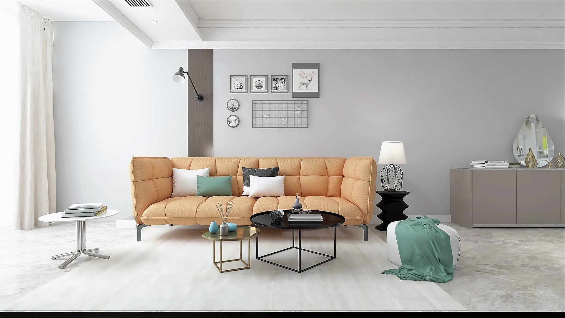 Living and Dining Room Combo Design 3D model_1