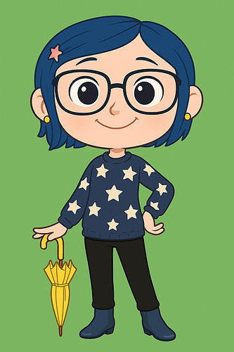 Coraline with Pajamas and Umbrella 3D print model